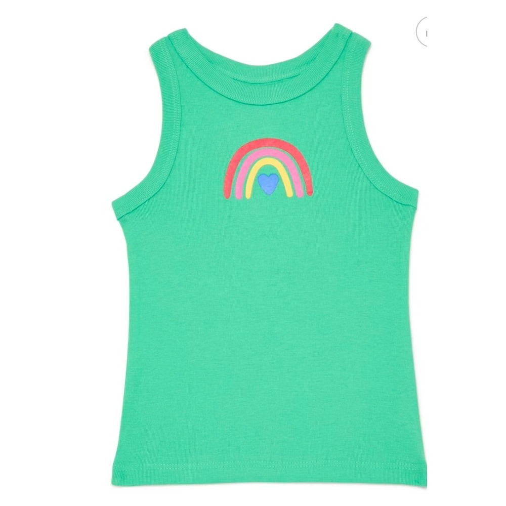 Baby girls Wonder nation rainbow green tank top size 18 months